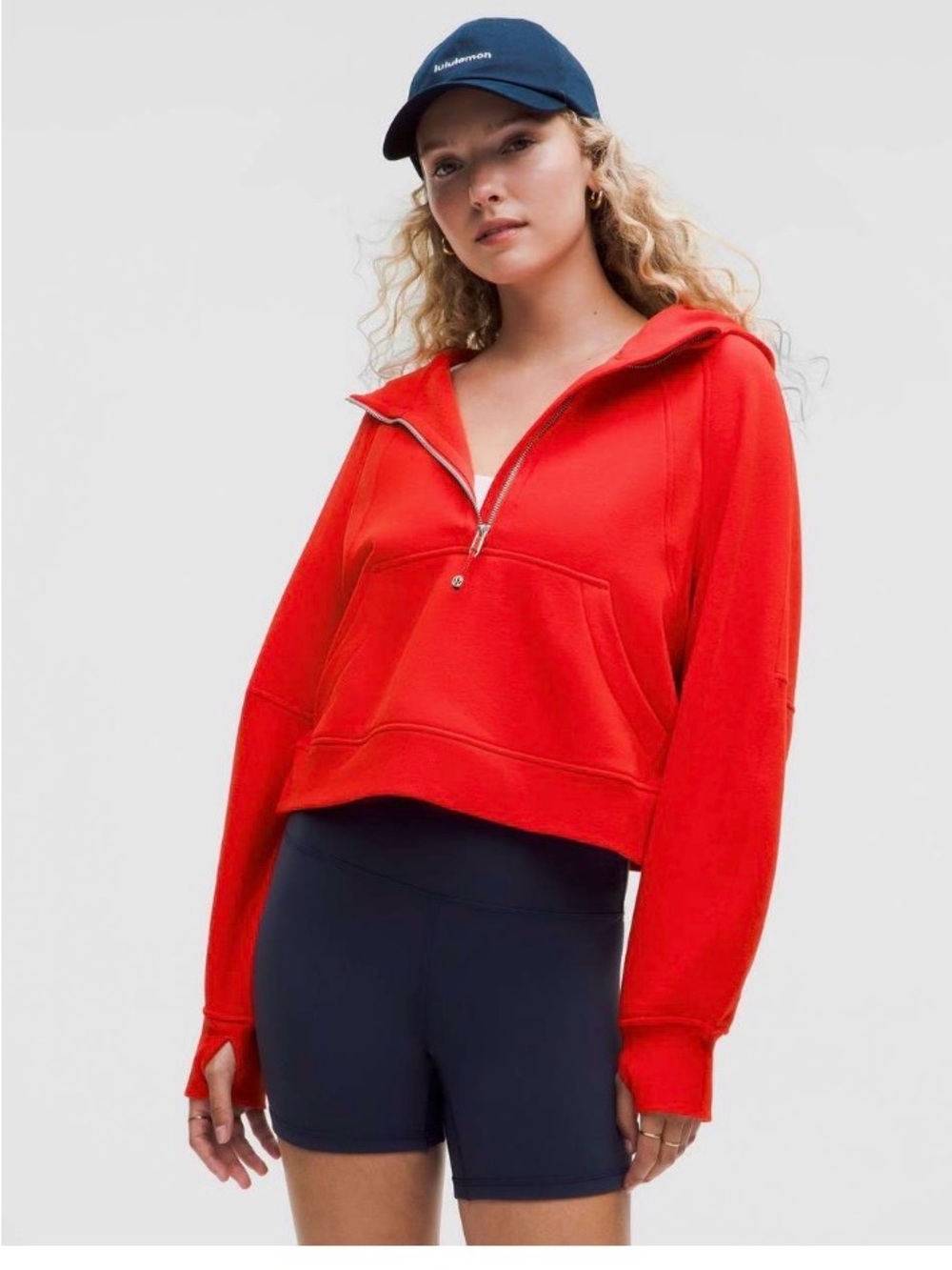 🍋🍋Lululemon Scuba Oversized Half-Zip Hoodie, hot heat, sz M/L, euc❤️